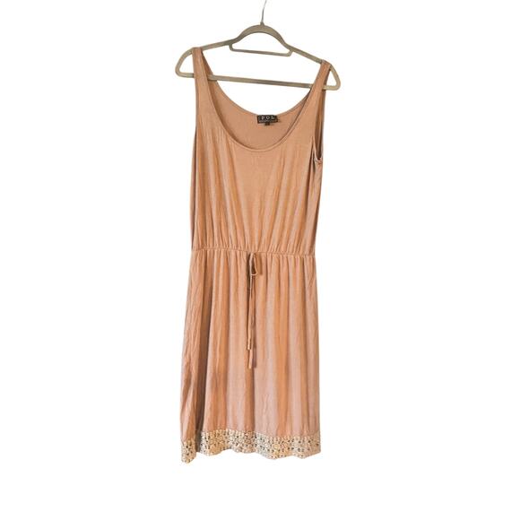 POL- Taupe Dress with crochet trim size Large - Picture 1 of 5